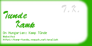 tunde kamp business card
